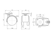Ролик з площадкою і гальмом GIFF Mobili d=50 чорний