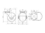 Ролик з площадкою гумовий круглий GIFF Industry d=50 сірий