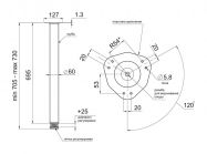 Опора для стола регулируемая ALVA Rondella 60/710 хром