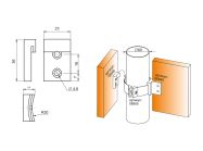 Кріплення до опори d=60 зовнішнє Mesan чорний