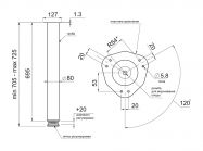 Опора для столу з регулюванням GIFF Rondella 80/710 хром
