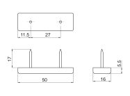 Опора мебельная с двумя гвоздями GIFF черный