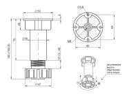 Опора з регулюванням для кухонного столу GIFF Н=100 чорний