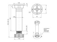 Опора регулируемая для кухонного стола GIFF Н=150 черный