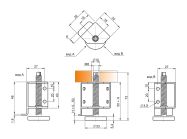 Опора регулируемая внутренняя угловая GIFF H=25 (комплект 2 шт)