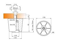 Опора з регулюванням напівкругла GIFF Н=50 чорний