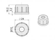 R-12M Заглушка металева з різьбою GIFF хром