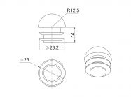 R-17A Заглушка напівкругла GIFF хром