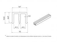Профіль Ш для скла L=2500 верхній (коричневий)