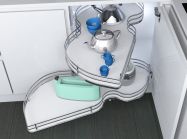 Механізм Combi`S в кутовий модуль 900 Inoxa Ellite 846BEY/SX лівий хром/білий (2 полиці)