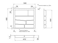 Лоток для столовых приборов 32/76 Volpato 540х490 графит