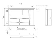 Лоток для столових приладів 32/76 Volpato 740х490 білий