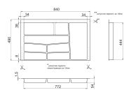 Лоток для столових приладів 32/76 Volpato 840х490 білий