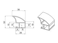 Вертикальний відкритий профіль Slider Avenue (білий матовий) L=5300