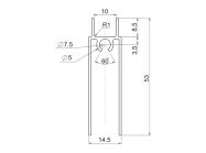Горизонтальный профиль нижний Slider L=5000 черный матовый