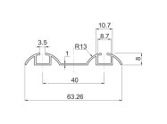 Направляющий профиль нижний Slider L=5000 мокко браш