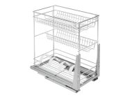 Карго фасад 400 нижнее крепление с доводчиком GIFF хром (3 полки)