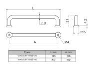 Ручка скоба GIFF 4/105/128 черный матовый