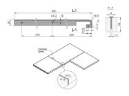 Стыковка столешницы прямая L-закругленная GIFF 28х600 алюминий