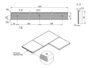 Заглушка стільниці торцева ліва U-закруглена GIFF 38х600 алюміній