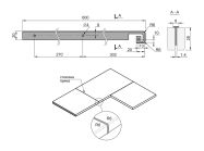 Стиковка стільниці пряма U-закруглена GIFF 28х600 алюміній