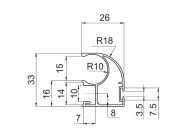 Вертикальний відкритий профіль з пазом під щітку Slider Expert L=5200 венге глянець