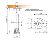 Опора з регулюванням для кухонного столу Volpato Н=150 чорний