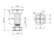 Опора регулируемая для кухонного стола Volpato 10\02 Н=100 черный