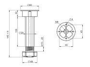 Опора з регулюванням для кухонного столу Volpato 10\02 Н=150 чорний