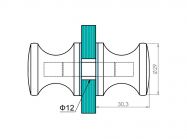 Ручка-кноб кругла GIFF Glass 264 полірований хром