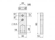 Штангодержатель Slider А 29-29 cеребро
