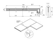 Стыковка столешницы прямая U-закругленная UA 38х600 R-3 мм черный