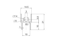 Профіль горизонтальний верхній Slider L=5000 чорний