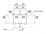 Петля 180° стекло-стекло GIFF 303 без фаски PSS 304 полированный хром