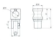 Соединитель цинковый сплав стекло-труба 19 мм сквозной GIFF 825Zn полированный хром
