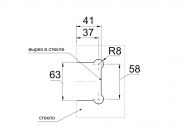 Петля 90° стіна-скло GIFF 305 без фаски PSS золото