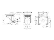 Ролик з площадкою GIFF Roller d=35 прозорий