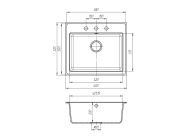 Мийка штучний камінь Solid ГРОСС 600х520 граніт (без отвору під змішувач)