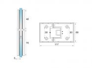 Петля MODENA скло-скло GIFF Glass Premio полірований хром