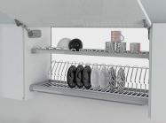 Посудосушитель фасад 700 с алюминиевой рамкой Inoxa Ellite 716 хром (2 полки, поддон нержавеющая сталь)