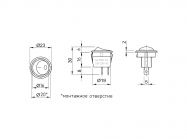 Вимикач меблевий врізний круглий GIFF 6A 250V чорний