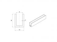 Профіль алюмінієвий швелер GIFF №9 13х19 мм L=3000 мм чорний матовий