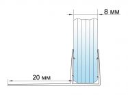Уплотнитель 90° 8 мм стекло-стекло ус 20 мм GIFF 214 L=2500 мм черный непрозрачный