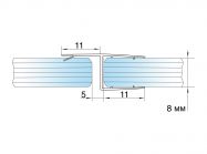 Ущільнювач 180* 8мм скло-скло GIFF 201 L=2500мм чорний непрозорий