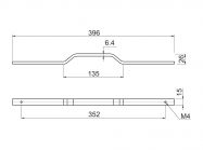 Ручка профильная Gamet UA130-352-L36 черный матовый
