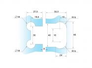 Петля MODENA стекло-стекло GIFF Glass Premio черный матовый