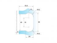 Петля MODENA стена-стекло GIFF Glass Premio черный матовый
