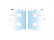 Петля LIVORNO стекло-стекло GIFF Glass Premio полированний хром