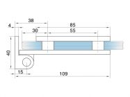 Петля DG-3 для межкомнатных дверей GIFF Glass