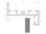 Комплект алюминиевой дверной коробки  для стеклянных дверей, профиль Z-образный